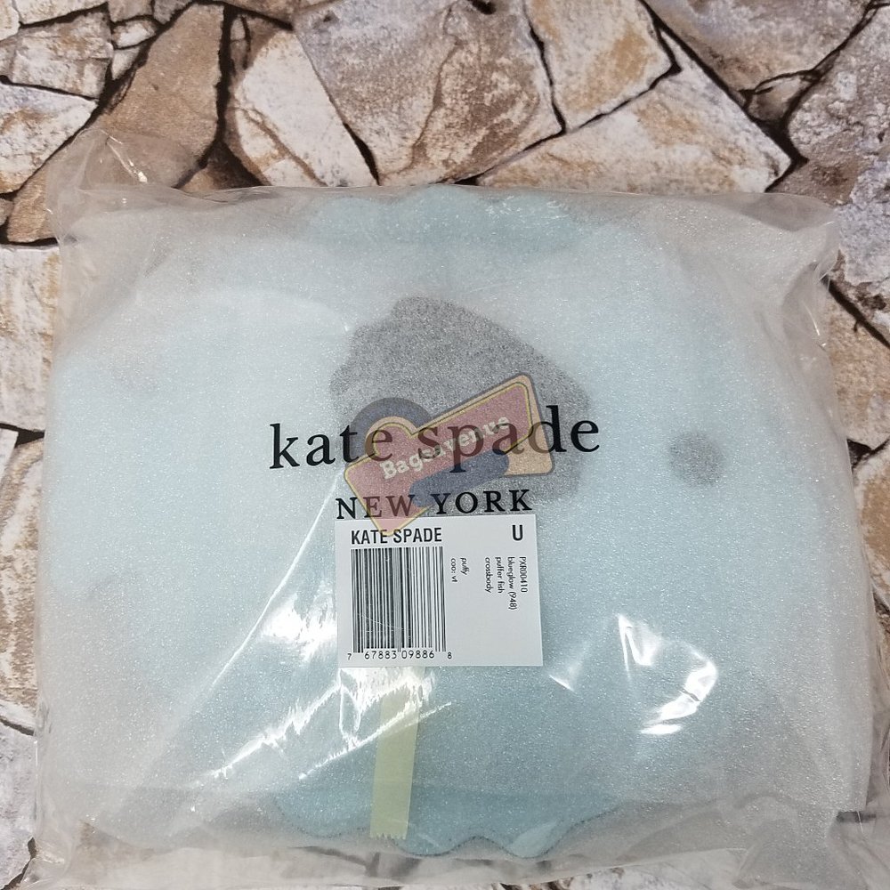 Puffy Puffer Fish Blue Glow Crossbody Kate Spade - Picture 2 of 4